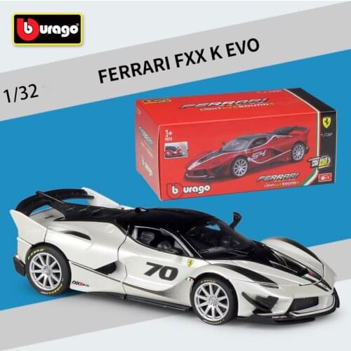 Bburago 1:32 Ferrari EVO Acousto-Optic Alloy Simulation Car Model Carton Pack Collect Gifts Toy Classical Metal Toy