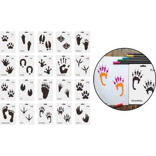 Set of 20 DIY Stencil Painting Templates for Wood Signs Wall Decor Cake