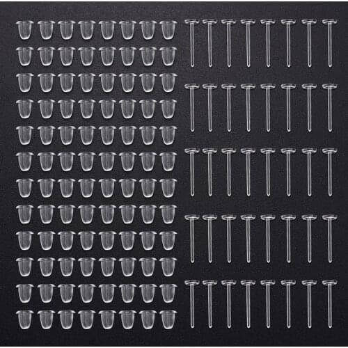 100Pcs/Lot Platsic Flat Earring Pin Post Nuts Stud Earrings Back Stoppers Ear Clip Rubber Pad Earrings Jewelry Making Findings
