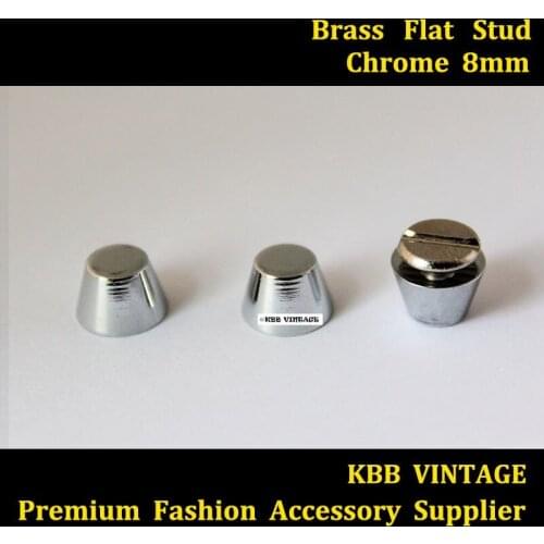 25pc Flat Spikes Punk DIY Studs Screwback Leathercraft 1/4'' Chrome