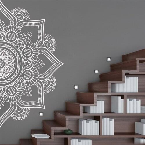 Drop Shipping Meditation Yoga Mandala Decal Removable Vinyl Mural Poster For Kids Room Living Room Home Decor Vinyl Mural Decal