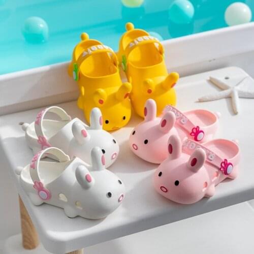 Summer Baby Sandals Breathable Comfortable Beach Kids Shoes for Boys and Girls Non- Slip Toe Protection Animal Design Sandals