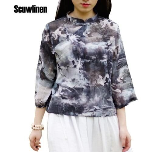 SCUWLINEN Women's T-shirts With Print