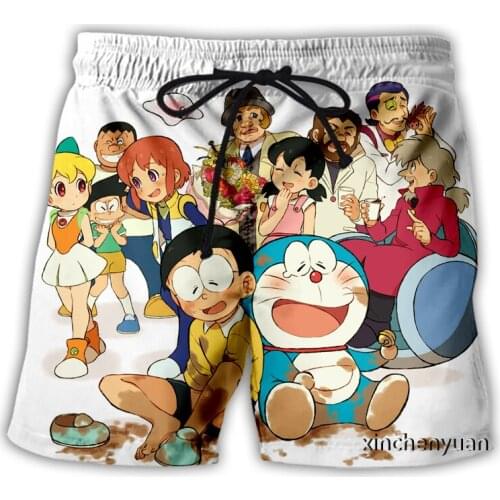 Xinchenyun New Men/Women Anime Doraemon 3D Printed Casual Shorts Fashion Streetwear Men Loose Sporting Shorts A44