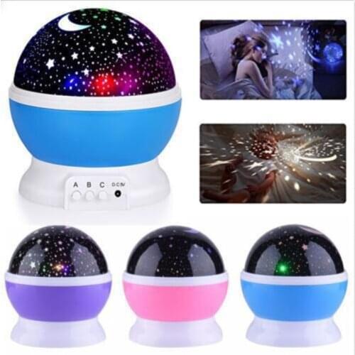 LED night light Four-color transformation Projection starry light Battery USB powered Childrens lamp Decorative lights