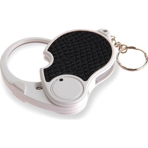 5 Trade Loupe Magnifying Glass with LED Lamp Pocket Magnifier Portable Folding Keyring