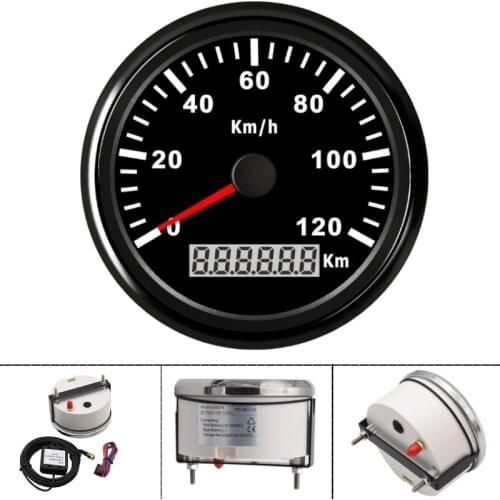 Waterproof 85mm Motorcycle GPS Speedometer 120KMH Digital GPS Gauge Meter Car Speed Gauges Universal for Boat Car Truck 12V 24V