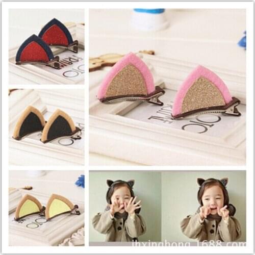 Korean cute cat ears hairpins clip kid baby girls clips for hair clip for girls accessories barrettes for children hairpin 2015