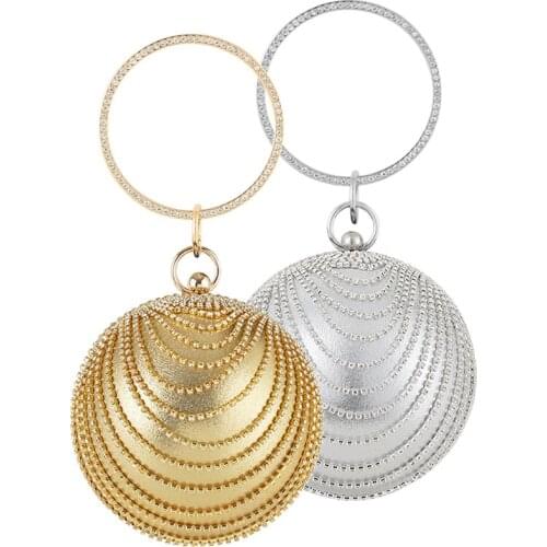 Ball Design Women Evening Bags Party Wedding Diamonds Small Day Clutch For Wedding Bridal Lady Handbags Purse