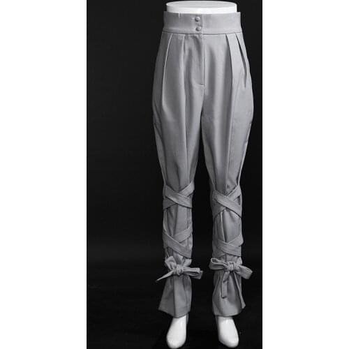 Women High Waist Harem Pants Lace Up High Street Pencil Pants Women Trousers 2021