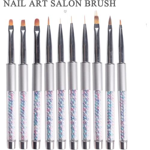 1Pcs/Lot Nail Art Lines Painting Siliver Pen Brush Striper Daisy Acrylic Fan Gradient Shading UV Gel Brushes Manicure Tool