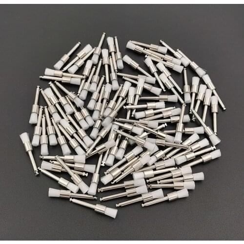 100pcs/Box Dental Lab Nylon Polishing Brushes Flat Shape Latch Type (RA) Polishing Polisher Prophylaxis Brushe Dental Disposable