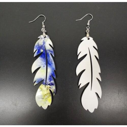 16 Pairs Sublimation Blank Keychains Thermal Transfer Key Chain Double-Side Printed MDF Keyrings Key Tags with Split Rings