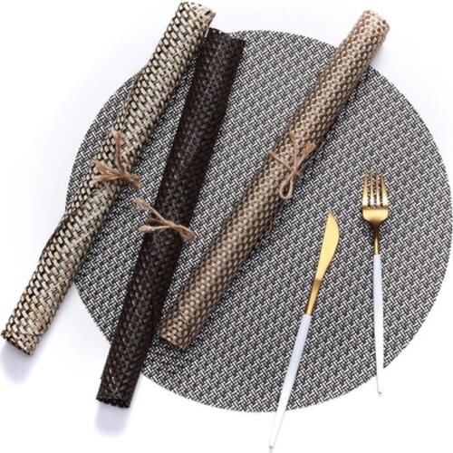 2/4PCS Non-Slip Place Mat Individuales Table Mat For Dining PVC Table Decor Cloth Disc Pads Bowl Coaster Napkins On The Table