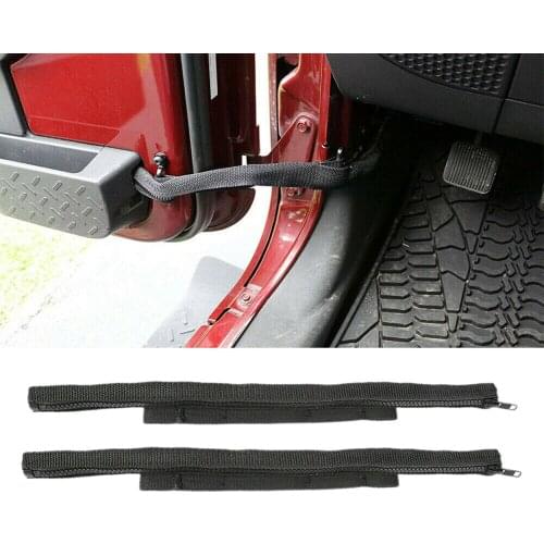 2 Pieces Black Door Limiting Straps for Jeep Wrangler JK Wiring Protector
