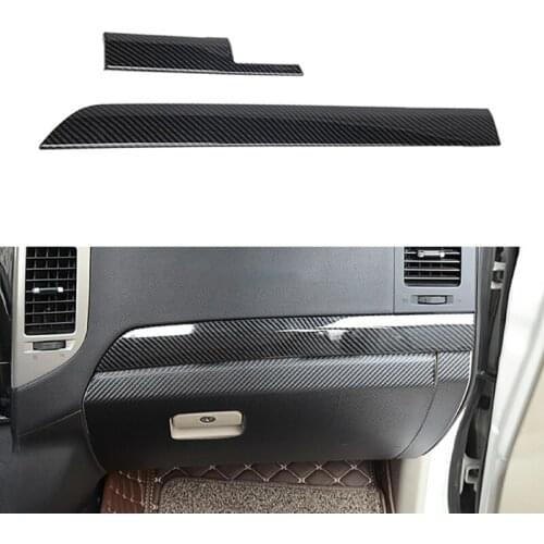 2Pcs Carbon Fiber Dashboard Center Control Panel Decorative Cover Trim for Mitsubishi Pajero 2008-2020