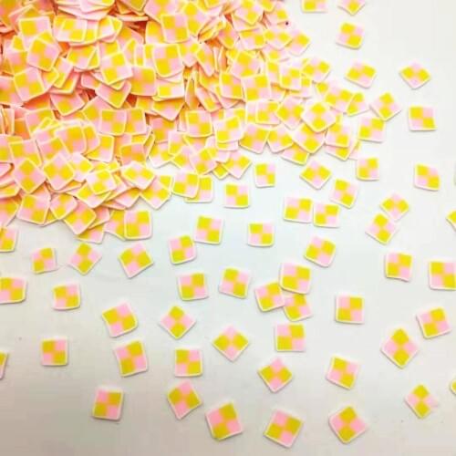 20g/lot Square Cookies Polymer Hot Clay Colorful Cakes Candy Cute Dessert for DIY Crafts