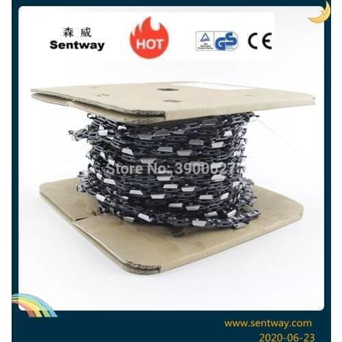 Sentway 100FT 25FT Roll Full Chisel Chain .3/8''Pitch .058''Gauge For Stihl Dolmar W 10PCS Matched Connecting links and 6 Boxes