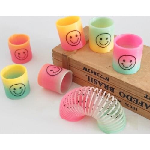 3pcs Rainbow Circle Funny Toys Early Development Educational Folding Plastic Spring Coil Childrens Creative Magical Toys