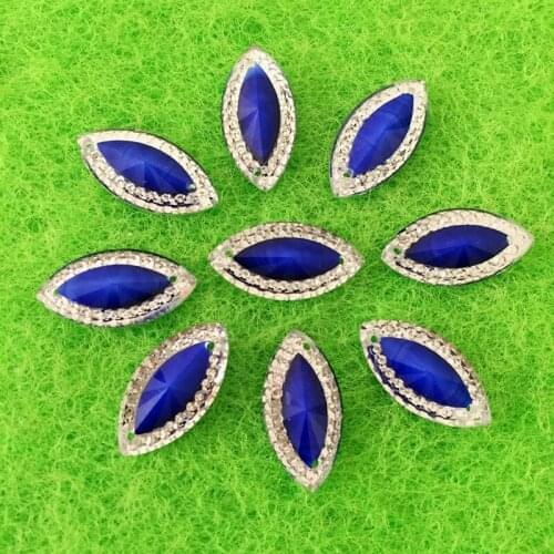 300 pieces 18 *10 mm handmade diamonds, dripping on resin rhinestones, used for womens wear, ornate flat back