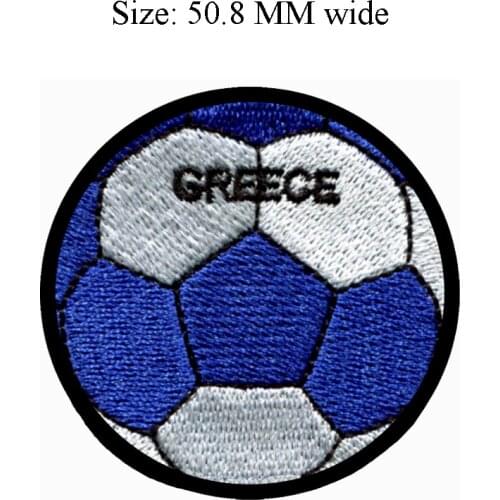 50.8MM wide Greece flag patch of soccer ball team work/game patch/biker patch