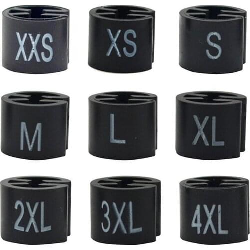 500 Pieces Black Hanger Sizer Garment Tags Markers Size Dividers Size Marker for Hangers XXS-4XL Printed lables for clothes