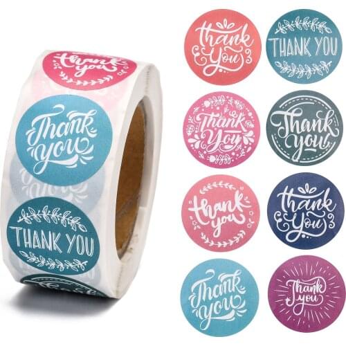 500pcs/roll Thank You Stickers Gift Sealing Labels DIY Scrapbook Festival Birthday Party Gift Packing Tags Decorations Stickers