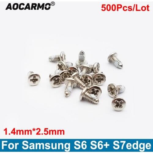 Aocarmo 500Pcs/Lot For Samsung Galaxy S6 S7 Edge S6+ Plus Inside Motherboard Frame Screw Bolt 1.4*3.0mm Replacement