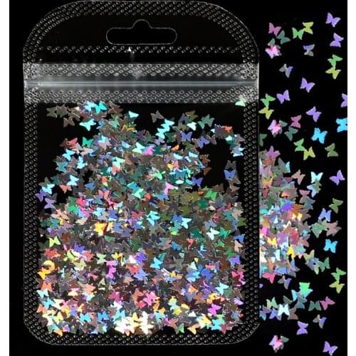 Butterfly Glitter Flakes Sequins Flakes for Epoxy Resin Silicone Mold Clay Slime Filling Nail Art Handmade Craft Making DIY