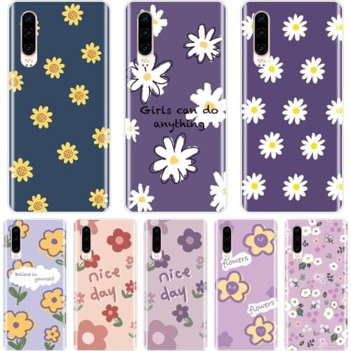 Case For Huawei P Smart Z P Smart Plus 2019 Daisy Flower Silicone Back Cover For Huawei P30 Lite Pro P20 Lite 2019 Phone Case