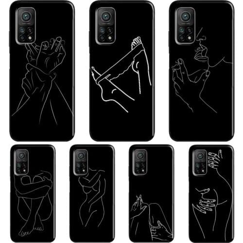 Art Simple Kiss Rose Sex Girl Body For POCO M3 Pro F3 X3 NFC Case For Xiaomi Mi Note 10 Lite A3 9T 10T Pro Mi 11 Lite Coque