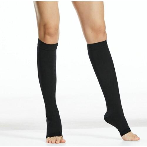 Unisex Open Toe Knee Length Compression Stockings Women Slim Sleeping Beauty Leg-Support Medical Prevent Varicose Veins