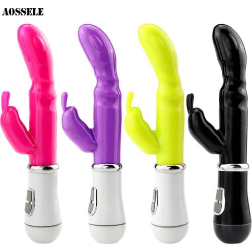 Double Vibrating Rabbit Vibrators Female AV Magic Wand G-Spot Vibrator Clitoris Stimulator Erotic Sex Toys For Women Sex Machine