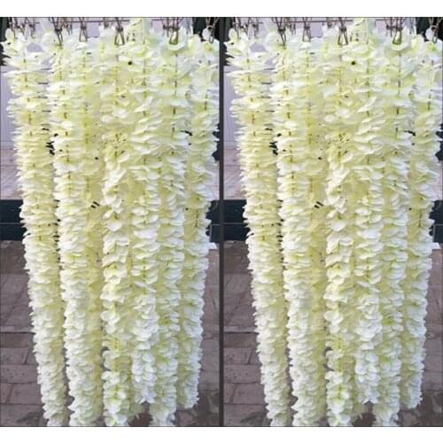 Elegant 1 m each string White Wedding Supplies Orchids Flower Vine Fashion Wisteria Garland for Party Garden Decoration