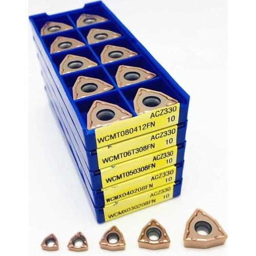 WCMX030208 WCMX040208 WCMT050308 WCMT06T308 WCMT080412 FN ACZ330 Lathe parts tool WCMT turning insert U drill cutting tool WCMX