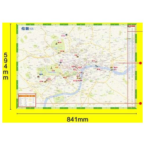 London travel map Chinese and English London subway map UK free travel London city tourist attractions recommended guide map