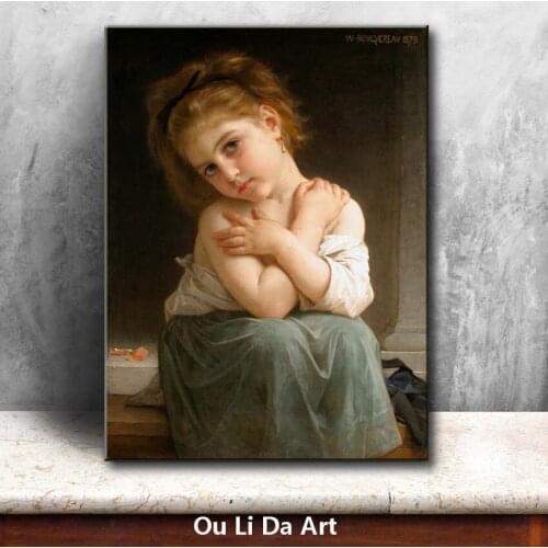 Classical people cute girl portrait angel oil paintings canvas printing printed on canvas kid room wall art decoration picture