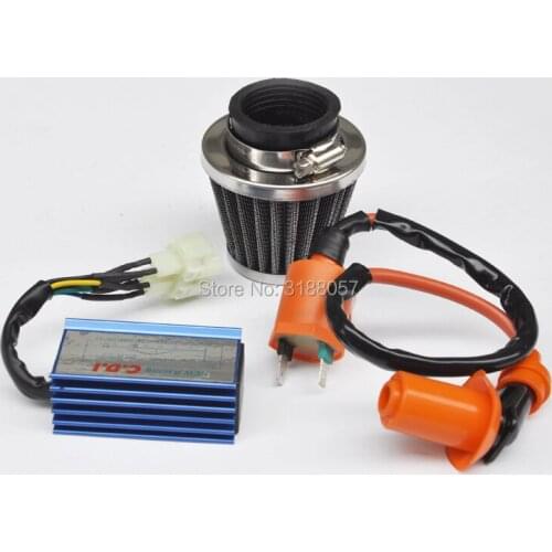 Motorcycle Racing Performance Ignition Coil +CDI Box + Air Filter Kit for GY6 50cc 150cc Scooter Moped Go Kart Dirt bike