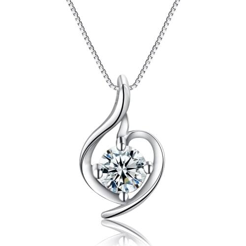 Sinya 925 Sterling Silver Pendant Choker Necklace with 18inch 0.8mm box chain Best gift for lover Mother girls