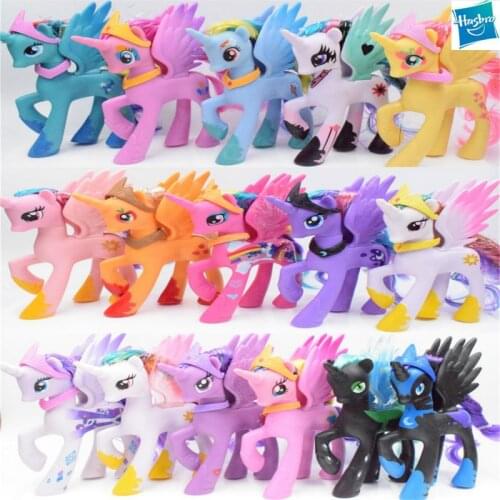 Hasbro My Little Pony 14CM Pony Doll Rainbow Ma Baoli Girl Toy Unicorn Cake Baking Doll Decoration Anime Figure Girl Toys