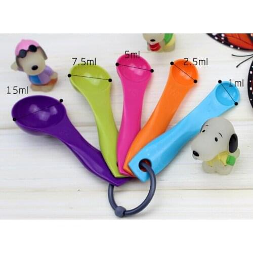 Free Shipping 5PCS/Set Of Measuring Spoons Of Coffee Powder Measuring Spoon Color Measurement Tools Kitchen Baking GadgetsA826