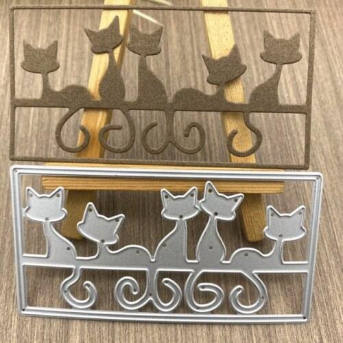 Rectangle Frame Animal Cat Metal Cutting Dies New 2020 Birthday Craft Stencil Templates Diy Scrapbooking Album Dies