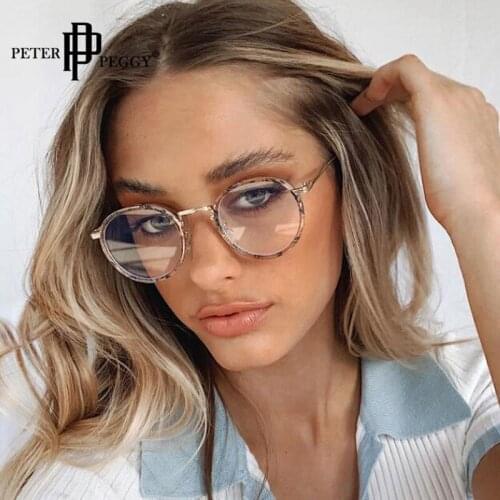 Oversized Round Transparent Glasses Women Men Anti Blue Light Computer Glasses Frame Clear Optical Spectacles Frame
