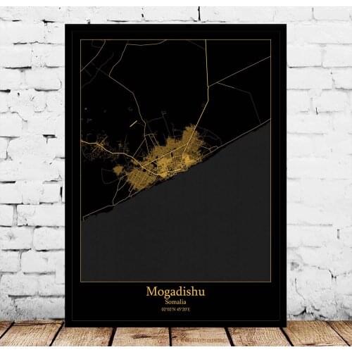 Mogadishu Somalia Map Poster