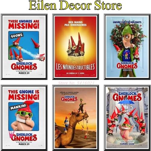Gnomeo & Juliet: Sherlock Gnomes Wall Decora Kraft Paper Print Funny Art Prints Wall Poster Art Printing For House Decor 42X30cm