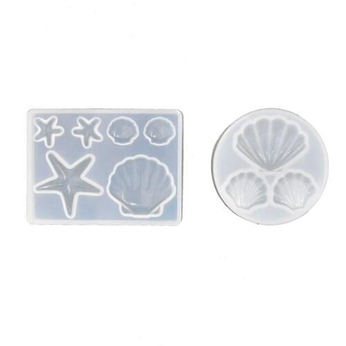Shell beads pendant Silicone Mold Resin Silicone Mould Jewelry Making geometry molds Square Round star moon