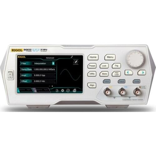 Rigol DG832 - 35 MHz Function / Arbitrary Waveform Generator, 2 Channel 4.3" TFT color touch screen