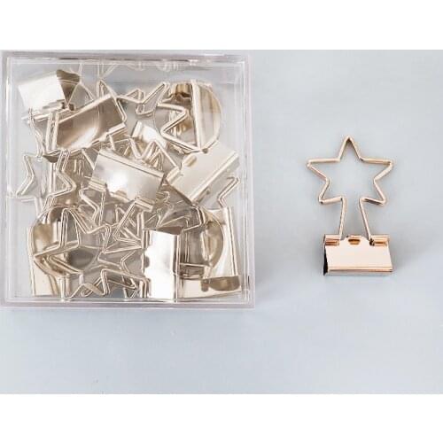 Silver Nickel Plated Five Pointed Star Shaped paper clips Metal Clip Binder Clips Binders Binder Clip Paper Clips Decorative