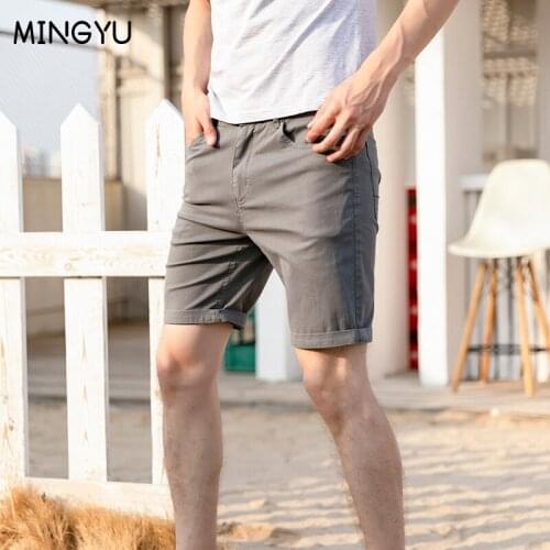 Mingyu Classic Style Mens Slim Shorts 2021 Summer New Business Fashion Thin Stretch Short Casual Pants Male Green Black Gray