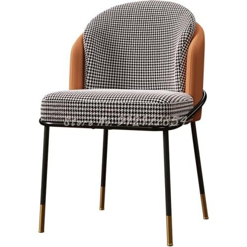 Nordic simple modern light luxury net red ins dressing chair bedroom houndstooth dressing table chair backrest desk chair